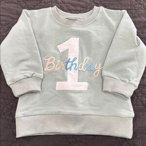 Kids Birthday Sweatshirt - Light Green - never worn